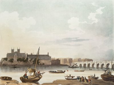 View of Westminster and the Bridge by English School